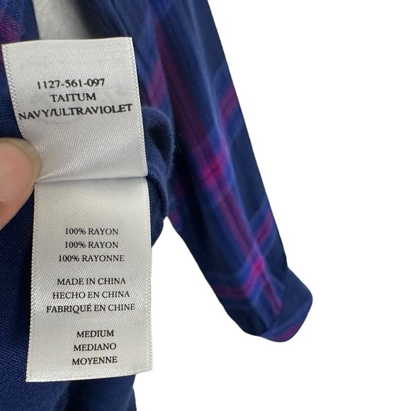 Rails Womens Taitum Plaid Button Up Long Sleeve Shirt Size XS Blue Ultra Violet - Picture 5 of 7